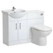Linx White MDF Bathroom Vanity Unit Set with Toilet Pan