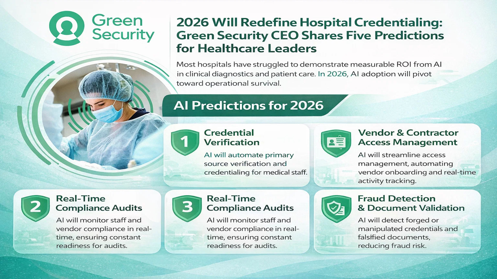 2026 Will Redefine Hospital Credentialing: Green Security CEO Shares Five Predictions for Healthcare Leaders